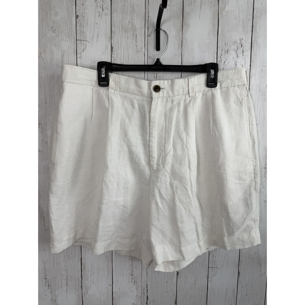 Men's Brooks Brother 346 Linen Shorts White Size 38